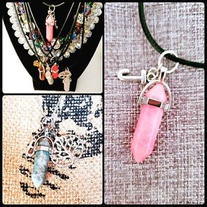 Rose Chakra Healing Pendant with Initial Necklace